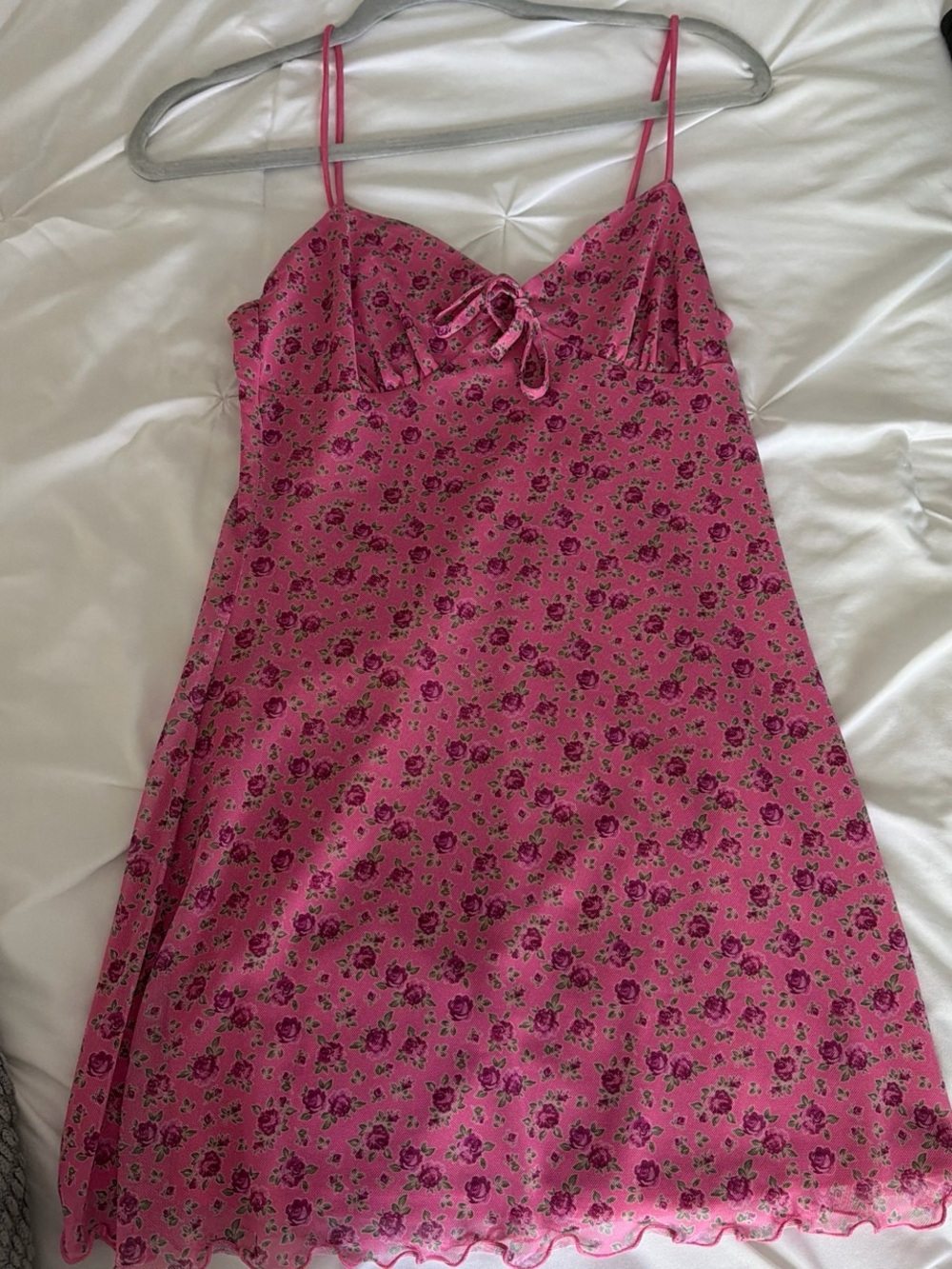 Urban Outfitters Pink Floral Slip Dress with Tie Front
